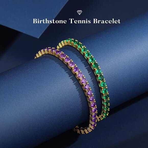 Sterling Silver October Birthstone Pink Tourmaline Tennis Bracelet for Women 6.5 - Picture 3 of 7